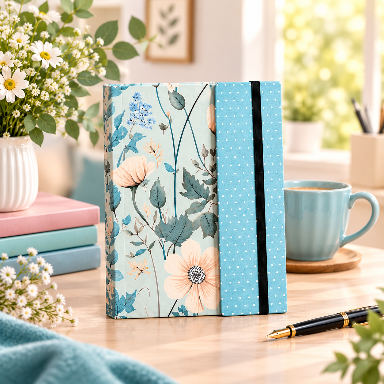 Premium Floral Elastic Diary